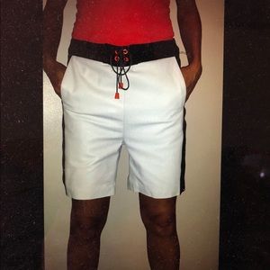 Simkhai Genuine Leather Shorts Black White Size XS